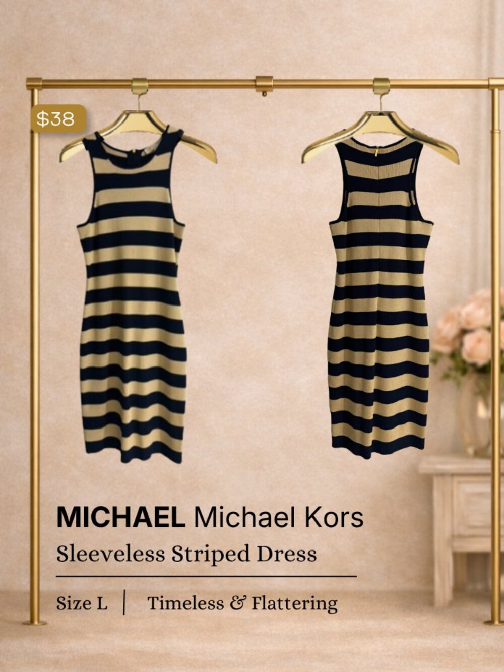 MICHAEL Michael Kors Sleeveless Striped Dress